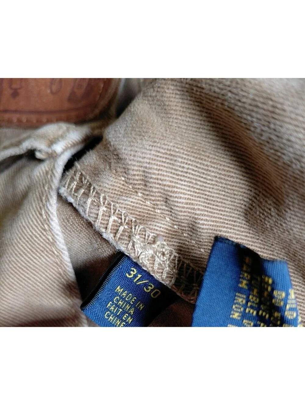 Polo Ralph Lauren 650 Straight Leg Chino Pants Mens 31x30 Light Brown Cotton